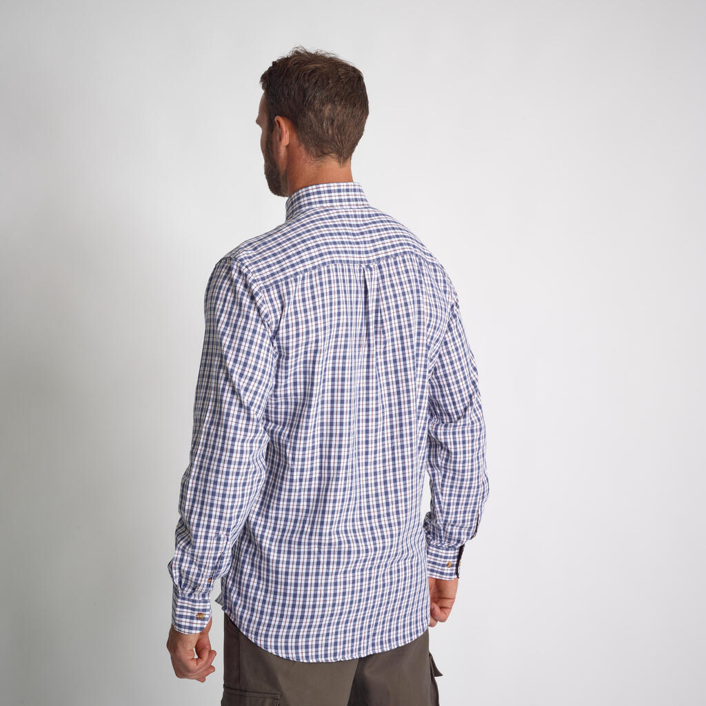 VERNEY CARON CHECKED SHIRT BLUE BROWN